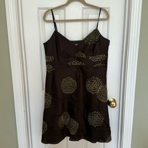 Ann Taylor Brown and Gold Dress